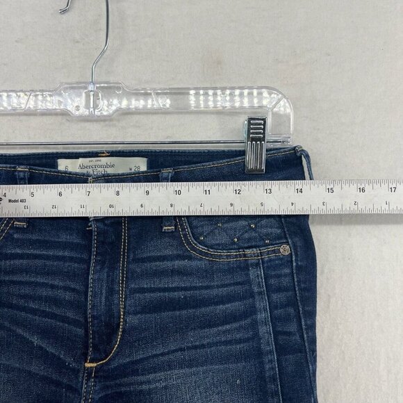 Abercrombie & Fitch Jeans Women 6 Dark Wash Denim Super Skinny Ankle Zip Midrise - Picture 3 of 12